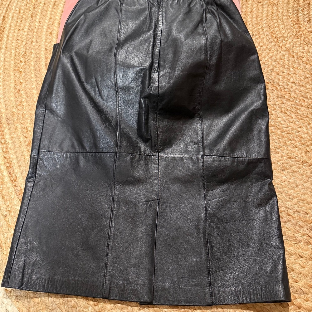 Leather A-Line Vintage Skirt - Picture 2 of 5